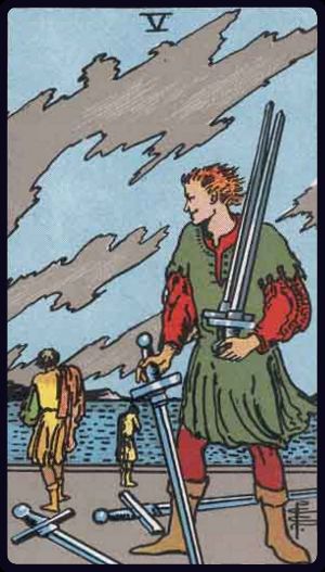 Carta del tarot Cinco de Espadas