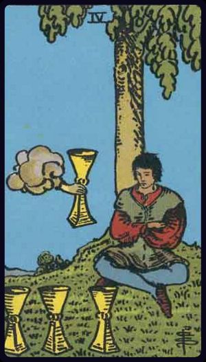 Carta del tarot Cuatro de Copas