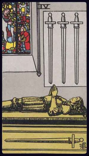 Carta del tarot Cuatro de Espadas