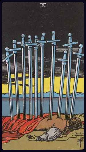 Carta del tarot Diez de Espadas